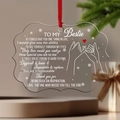 Custom acrylic Christmas tree ornament for friends with red ribbon and engraving - Sentimental Friendship Quote