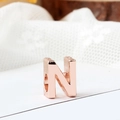 Rose gold letter N bead charm for DIY bracelets with polished finish and metal texture - Letter N / Rose Gold
