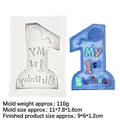 Silicone mold for My 1st Birthday number 1 cake topper fondant and chocolate decoration - 1st Birthday Wish Style (17-385) / Gray