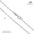S925 sterling silver thin link chain necklace in silver color 40cm length - Diamond-cut Cubic Cross Chain 40CM / 925 Silver White Gold Plated