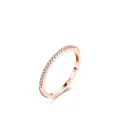 Minimalist S925 sterling silver ring in rose gold finish with delicate paved cubic zirconia - US Size 4 / Rose Gold