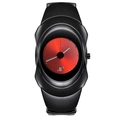 Montre à quartz Y2K pour homme avec boîtier noir et cadran rouge contrastant - Boîtier Noir Cadran Rouge (Poli)