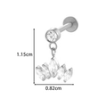 Silver G23 titanium labret stud with a crown pendant and drop-shaped crystal stones - Crown Zirconia Dangle Style (T2535-8# Silver)