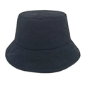 Detailaufnahme des schwarzen gesteppten Cord-Anglerhutes mit Rautensteppmuster - M(56-58cm) / Schwarz