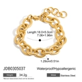 Pulsera de eslabones gruesos de acero inoxidable chapado en oro de 18k con cierre de langosta - Pulsera de Cadena Gruesa en Espiral
