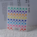 Rainbow 5D heart embossed nail stickers with colorful 3D heart patterns, model TS-012 - Rainbow Love Heart Style (TS-012)