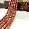 Polished brown goldstone round beads with metallic shimmer for bracelet making - Red Sands 20 / 6mm / Approx 63pcs