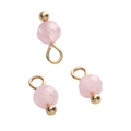 Ciondolo in pietra rosa sfaccettata con gancio dorato per creazione di gioielli fai-da-te - Quarzo Rosa (4mm, 5 Pezzi/Confezione)