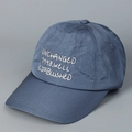 Schnelltrocknende dunkelblaue Baseballkappe mit weißer Vintage-Stickerei auf grauem Grund - M(56-58cm) / Blau