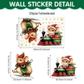 Detailed dimensions of Christmas mouse on train wall stickers with size measurements - Christmas Mouse Train Set (UV24Y12680T_R)