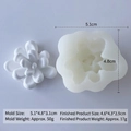 3D succulent silicone mold for DIY candles and succulents with detailed size dimensions - Succulent H-0559
