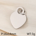 Pendentif cœur en acier argenté avec anneau, variante taille 16x14mm et poids 3g - Style Cœur Argent 16x14mm (KP120372-Z)