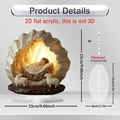Detailed dimension guide for 2D flat acrylic nativity scene with 3D glowing effect - Nativity Scene Glowing Style A