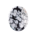 Pierre de souci en obsidienne flocon de neige ovale polie avec motif en cristal naturel - Obsidienne flocon de neige / 45*35*8mm