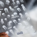 Japanische weiße durchscheinende Quallen-Nagelaufkleber mit feinen Liniendesigns - Quallen-Party (TS-685)