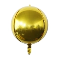 Glossy golden mirror finish 4D round aluminum foil balloon for party decoration - 15 Inch / Gold