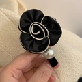 Barrette Camélia Noir