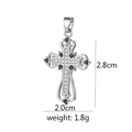 Silver cross pendant with black and clear cubic zirconia, 2.8cm height and 2.0cm width - Silver Black and Clear Zirconia Cross (D1002KBH) / Pendant Only (No Chain)