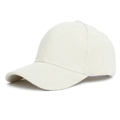 Klassische Cord-Baseballkappe in Creme mit Sechs-Panel-Design und gebogenem Schirm - Verstellbar / Gebrochenes Weiß