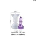 Molde de silicona para alfil de ajedrez con pieza de resina púrpura, 4,9 cm - Ajedrez-Alfil