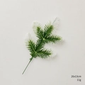 Artificial snowy pine branch with white tips for Christmas DIY decor 26x13cm - 5-Fork Bi-Color