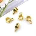 Five gold-plated alloy pendant connectors and bail beads for DIY jewelry making - 14337-Gold Polished Bead