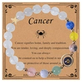 Detailed shot of handmade Cancer zodiac bracelet with blue beads and star charms - Cancer-Style 3