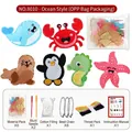 DIY ocean animal felt sewing kit for kids featuring whale, crab and seahorse - Ocean Animal Style (OPP Bag) / 73g Set