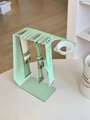Minzgrüner Edelstahl Apple Watch Armband Halter mit eleganten Lederbändern - Macaron-Grün