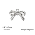 Colgante de lazo de acero inoxidable plateado para joyería DIY, 11,2x15,7 mm y peso de 0,6 g - Color Acero-070301