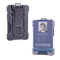 Taktische RFID-Geldbörse aus Carbon mit ID-Fenster und Geldklammer in Schwarz-Finish - Schwarz