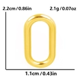 Pendente ovale in acciaio inox 304 dorato con etichette di dimensioni e peso - Oro