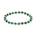 4mm faceted amazonite bead bracelet with polished gold plated metal spacers - Faceted Malachite