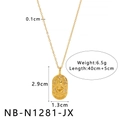 Detailed view of 18K gold plated Cancer zodiac necklace with dimensions and weight info - Cancer