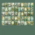 Vintage Wald-Scrapbook-Aufkleber-Set mit Schmetterlingen und floralen Motiven - Grüne Waldhütte