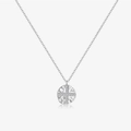 Collier en argent sterling S925 avec pendentif rond gravé Love et croix en oxyde de zirconium - Argent Rond Croix (MMN560-1) / Argent 925