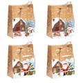 Christmas Kraft paper gift bags set featuring snowman and Santa Claus designs with jute ropes - S859# 24PCS Christmas Bags With Twine (2 Styles)