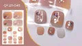Waterproof nude pink gradient toe nail wraps with glitter and rhinestones, style QYJ21-045 - QYJ21-045 (Nude Pink Gradient/Silver Glitter/Sequins)