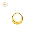 Macro shot of 316L medical grade stainless steel nose ring with gold mirror finish - 1.2x8mm / Crescent Gold