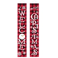 Red and black buffalo plaid Christmas banners with Welcome and Merry Christmas text - XS-09 Buffalo Plaid Welcome/Merry