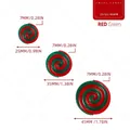Red and green swirl candy decorations in 25mm 35mm and 45mm sizes for Christmas tree - Red & Green
