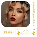 Metallic gold face stickers featuring dollar signs and hearts, model VB-056 for makeup - VB-056 (Gold Metallic) / Gold