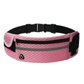 Adjustable pink running waist pack with breathable mesh, reflective strip and earphone port - Breathable Type (Pink)