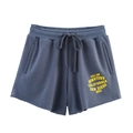 Pantaloncini sportivi blu navy in pile con coulisse e stampa grafica gialla California - S / Shorts