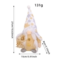 Gnomo de Navidad dorado con gorro de copos de nieve y medidas altura de 27cm - B2-5 Muñeca De Tres Flores Niña De Las Flores Dorada