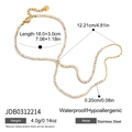 Detail view of gold tennis chain bracelet with size specs and lobster clasp - Tennis Chain Style (JDB0312214)