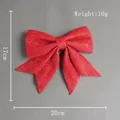 Fiocco glitterato rosso da 20cm per decorazioni dell'albero di Natale e regali - Rosso