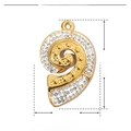 Detailed view of 27mm gold spiral star pendant with size and material specifications - Whirlpool/YE603