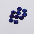 Close-up of 12mm blue resin druzy stones for jewelry making with sparkling glitter texture - 12mm / Blue Sparkling (19S)