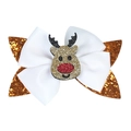 Glinsterende rendier haarclip voor meisjes van wit lint en goudkleurig glittermateriaal - 1# Gouden Rendier Stijl